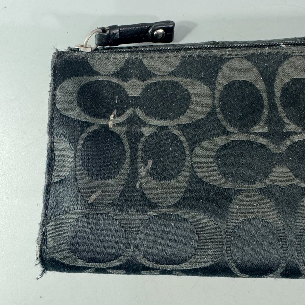 Coach Signature Black Canvas Snakeskin Printed Turn-Lock Long Wallet - Picture 5 of 13